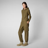 PEAR:STD VESTE PULL FEMME en POTY en VERT HUSK - Loisirs intelligents pour femmes | Save The Duck