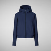 Women's hooded sweatshirt Pear in navy blue | Save The Duck