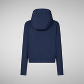 Woman's hooded sweatshirt Pear in navy blue | Save The Duck