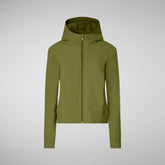 Women's Pear Hooded Jacket in Military Olive | Save The Duck