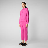 Women's Pear Hooded Jacket in Fuchsia Pink - All Save The Duck Products | Save The Duck