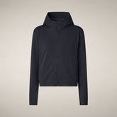 Women's Hoodie Pear in Blue Black - FYI - Smartleisure Clothing Woman | Save The Duck