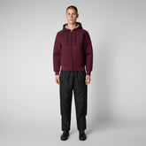 Men's Pileus Hoodie in Burgundy Black - New Arrivals | Save The Duck