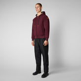 Men's Pileus Hoodie in Burgundy Black | Save The Duck