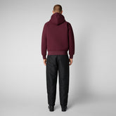 Men's Pileus Hoodie in Burgundy Black | Save The Duck