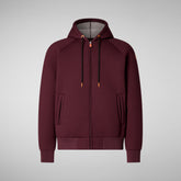 Men's Pileus Hoodie in Burgundy Black | Save The Duck