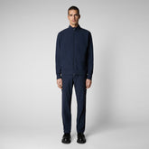 Men's Tulio Zip-Up Sweatshirt in Navy Blue - Spring Summer 2024 Men's Collection | Save The Duck