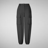 Woman's cargo pants Gosy in black | Save The Duck