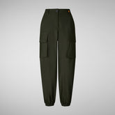 Woman's cargo pants Gosy in land green | Save The Duck