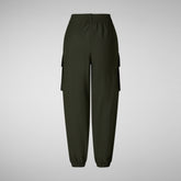 Woman's cargo pants Gosy in land green | Save The Duck