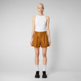 Women's Noy Shorts in Sandalwood Brown | Save The Duck