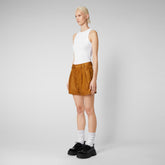 Women's Noy Shorts in Sandalwood Brown - Women's Icons Collection | Save The Duck