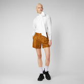 Women's Noy Shorts in Sandalwood Brown - Women's Fashion | Save The Duck