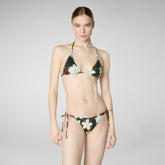 Women's Xara Bikini Top in Brown Frangiapani - Women's Swimwear | Save The Duck