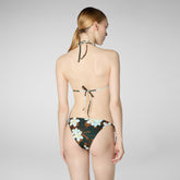 Women's Xara Bikini Top in Brown Frangiapani - Women's Swimwear | Save The Duck