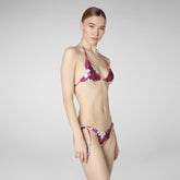 Women's Xara Bikini Top in Fuchsia Frangiapani - Women's Swimwear | Save The Duck