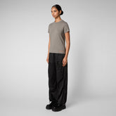 Women's Abola T-Shirt in Mud Grey | Save The Duck