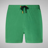 Men's Demna Swim Trunks in Rainforest Green - Men's Swimwear | Save The Duck