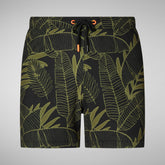Men's Ademir Swim Trunks in Navy Blue and White Waves | Save The Duck