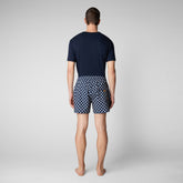Men's Ademir Swim Trunks in Navy Blue Seastars - Blue Collection | Save The Duck