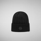 Unisex ribbed beanie jo in gentian black | Save The Duck