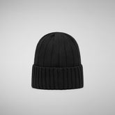 Unisex ribbed beanie jo in gentian black - Women's Accessories | Save The Duck