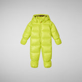 Unisex kids' hooded jumpsuit Shell in lichen green - Baby | Save The Duck