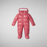 Unisex kids' hooded jumpsuit Shell in bloom pink - Valentine's Day Collection | Save The Duck