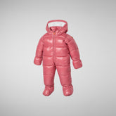 Unisex kids' hooded jumpsuit Shell in bloom pink - Valentine's Day Collection | Save The Duck