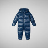 Unisex kids' hooded jumpsuit Shell in ink blue | Save The Duck