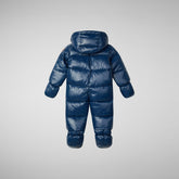 Unisex kids' hooded jumpsuit Shell in ink blue | Save The Duck