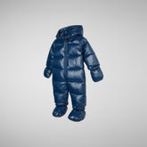 Unisex kids' hooded jumpsuit Shell in ink blue | Save The Duck