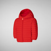 Babies' Nene Hooded Puffer Jacket in Jack Red - GIGA Collection | Save The Duck