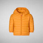 Babies' Nene Hooded Puffer Jacket in Sunshine Orange - Baby Animal-Free Puffer Jackets | Save The Duck