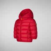 Unisex kids' animal free puffer jacket WAlly in tango red | Save The Duck