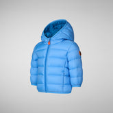 Unisex kids' animal free puffer jacket WAlly in cerulean blue - Baby | Save The Duck