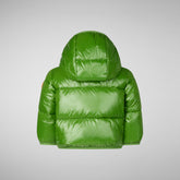 Unisex kids' animal free Puffer jacket Jody in grass green | Save The Duck