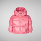 Unisex kids' animal free Puffer jacket Jody in bloom pink - Baby | Save The Duck