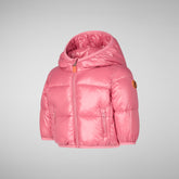 Unisex kids' animal free Puffer jacket Jody in bloom pink | Save The Duck