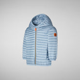 Baby Girls' Lucy Hooded Puffer Jacket in Dusty Blue - All Save The Duck Products | Save The Duck