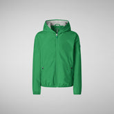 Unisex Kids' Jules Hooded Rain Jacket in Rainforest Green - All Save The Duck Products | Save The Duck