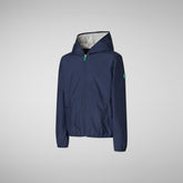 Unisex Kids' Jules Hooded Rain Jacket in Navy Blue - Kids' Collection | Save The Duck