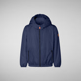 Unisex Kids' Acey Hooded Jacket in Navy Blue | Save The Duck