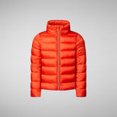 Girls' Evie Puffer Jacket in Poppy Red | Save The Duck
