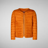 Girls' Vela Puffer Jacket in Amber Orange - Girls | Save The Duck