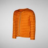 Girls' Vela Puffer Jacket in Amber Orange | Save The Duck
