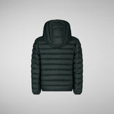 Boys' Dony Hooded Puffer Jacket in Green Black - SaveTheDuck Sale | Save The Duck