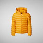 Boys' Dony Hooded Puffer Jacket in Beak Yellow - Boys' Sale | Save The Duck