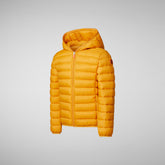 Boys' Dony Hooded Puffer Jacket in Beak Yellow - Boys' Sale | Save The Duck
