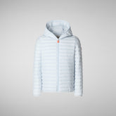 Boys' Huey Hooded Puffer Jacket in Foam Grey - Spring Summer 2024 Boys' Collection | Save The Duck